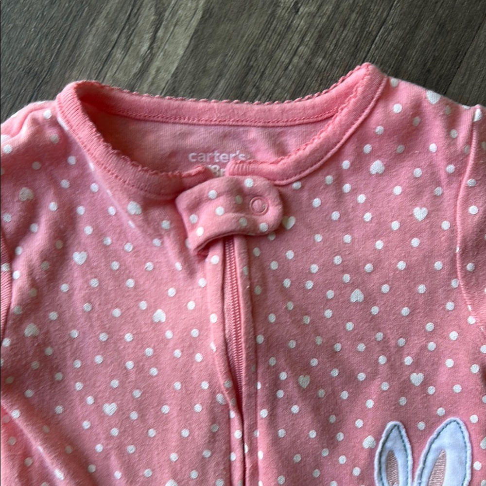 **LAST CHANCE!! Carter’s Pink Polka Dot Bunny Zip Up Bundle Size 18 Months - Picture 5 of 14